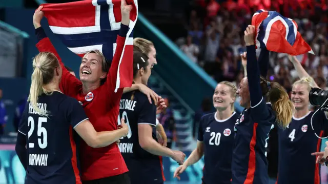 Norway players celebrate