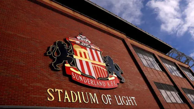 General view of Sunderland badge outside the Stadium of Light