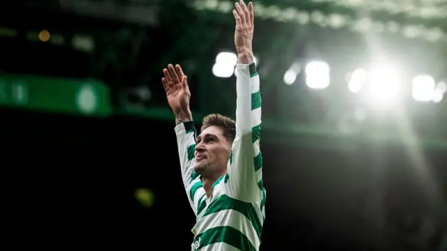 Striker Tomas Cvancara scored his first Celtic goal in the win over Falkirk last weekend