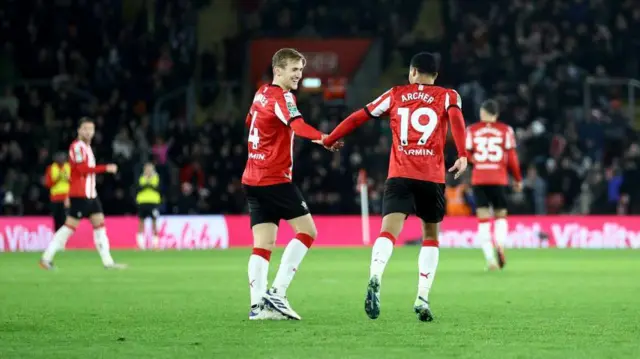 Cameron Archer of Southampton celebrates