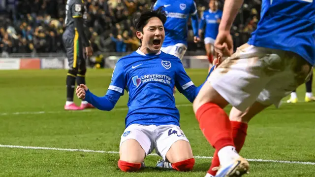 Yang Min-hyeok celebrates his winner against Charlton