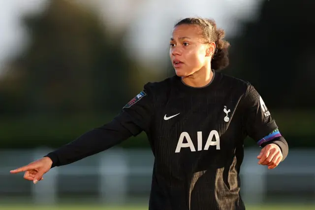 Drew Spence plays for Tottenham in the Women's League Cup