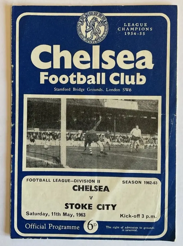 A programme from Saturday, 11 May 1963 of Chelsea v Stoke City