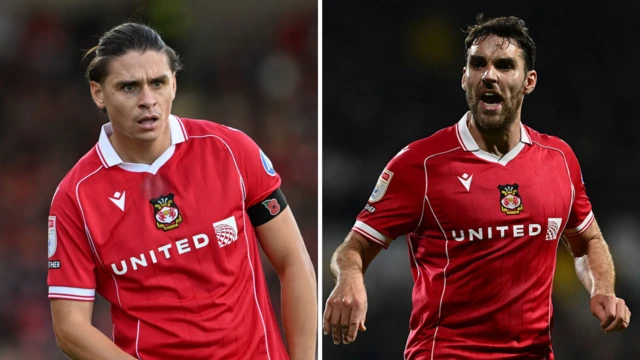 Wrexham midfielders George Dobson (left) and Matty James (right)