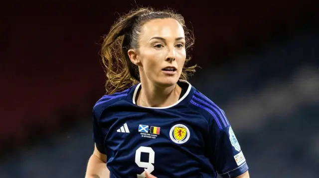 Caroline Weir in action for Scotland against Belgium