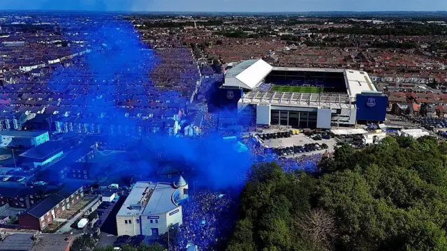 Goodison Park on the day of the final Premier League game held there