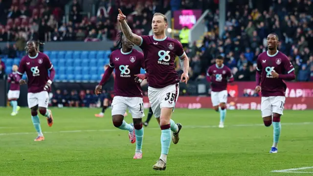 Ashley Barnes of Burnley celebrates