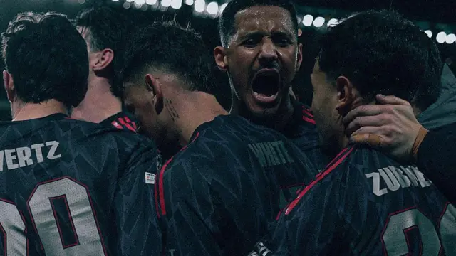 William Saliba screams in celebration