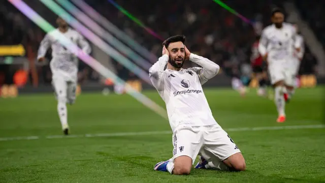 Bruno Fernandes of Manchester United celebrates