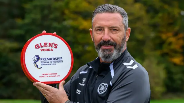 Derek McInnes with manager of month award for September