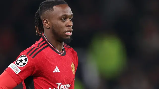 Aaron Wan-Bissaka in action for Manchester United