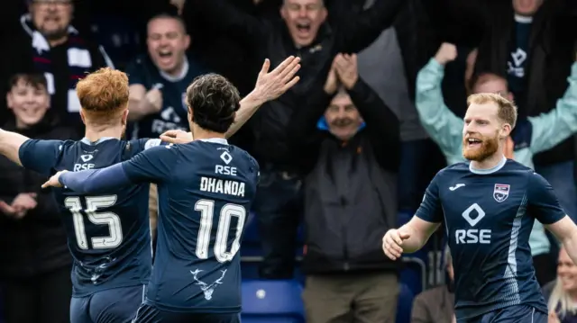 Ross County celebrate against Rangers