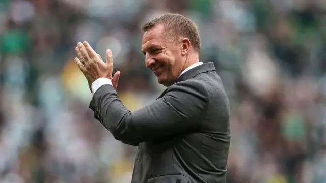 Celtic manager Brendan Rodgers at full time during a William Hill Premiership match between Celtic and Rangers at Celtic Park, on September 01, 2024, in Glasgow, Scotland. (Photo by Rob Casey / SNS Group)