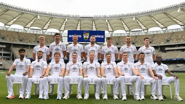 England team photo at Perth Stadium