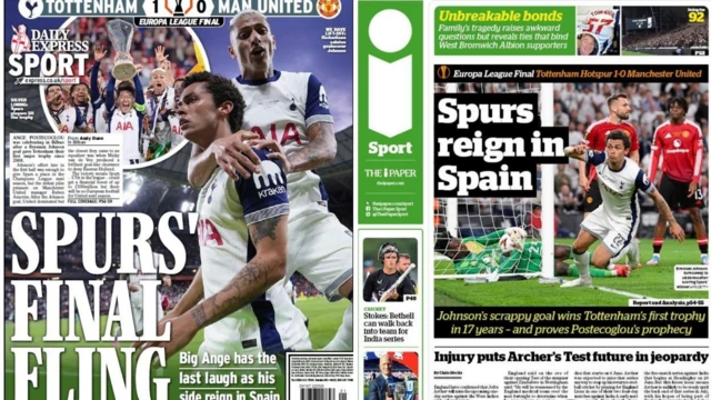 Daily Express and i newspaper back pages