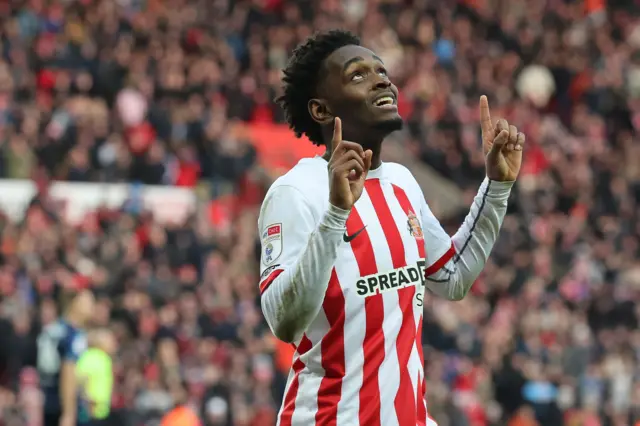 Abdoullah Ba celebrates after scoring for Sunderland