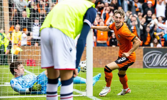 Dundee United's Miller Thomson celebrates