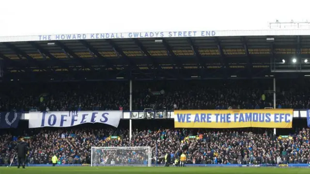 General view of the Howard Kendall Gwladys Street End stand