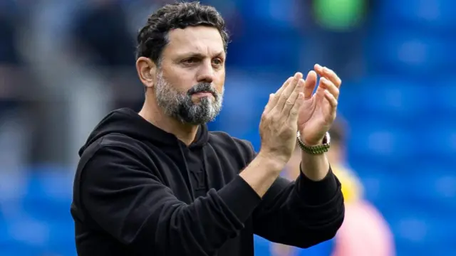 Erol Bulut applauding fans after Cardiff’s defeat to Leeds