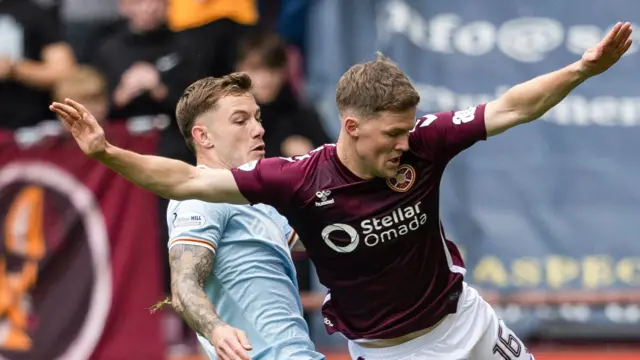 Motherwell's Callum Hendry and Hearts' Blair Spittal