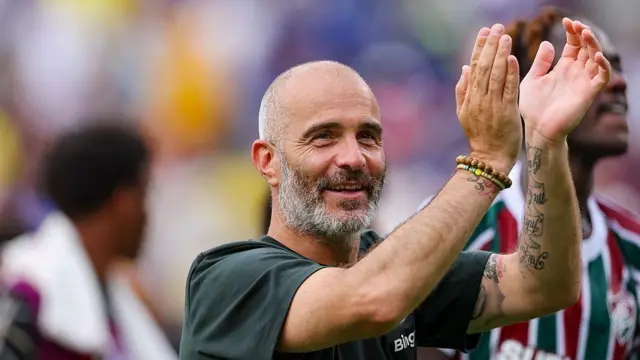 Chelsea boss Enzo Maresca claps towards the Chelsea fans