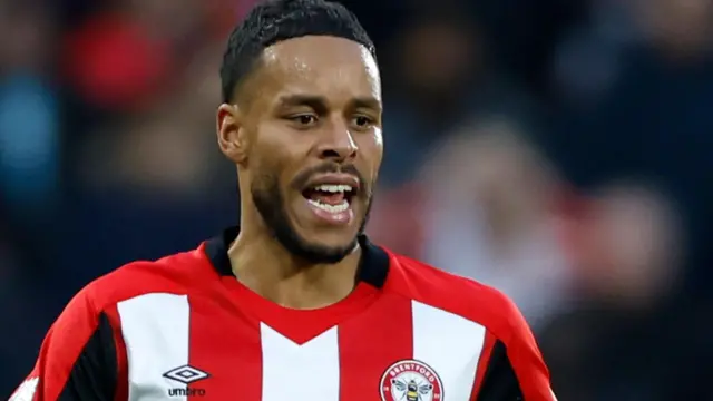 Mathias Jorgensen in action for Brentford