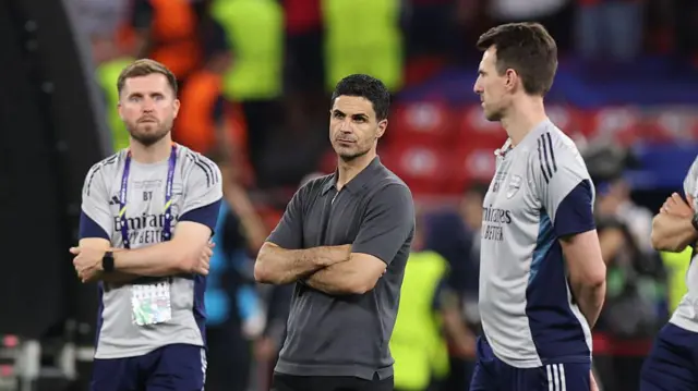 A dejected Mikel Arteta after Arsenal missed out on the Champions League title