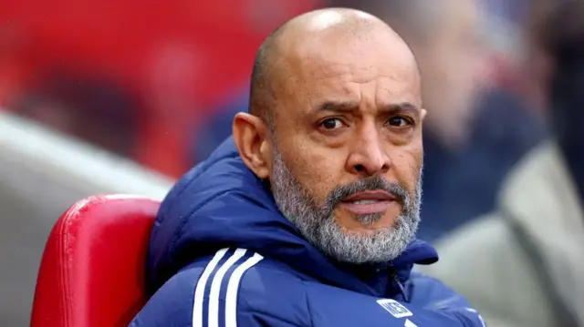  Nuno Espirito Santo, Manager of Nottingham Forest, looks on prior to the Premier League match between Brentford FC and Nottingham Forest FC at Gtech Community Stadium on December 21, 2024