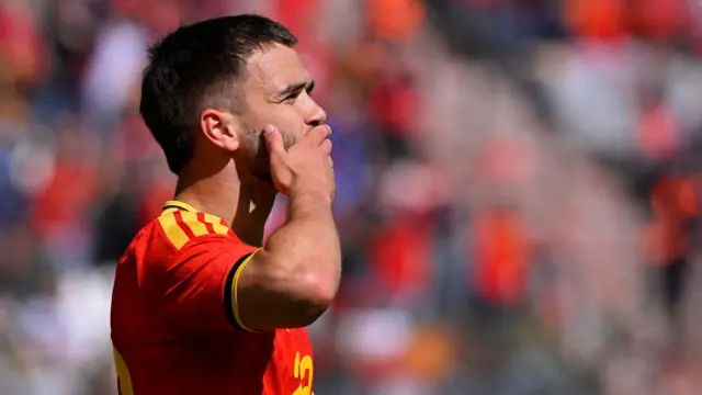 Nicolas Raskin celebrates scoring for Belgium against Tunisia