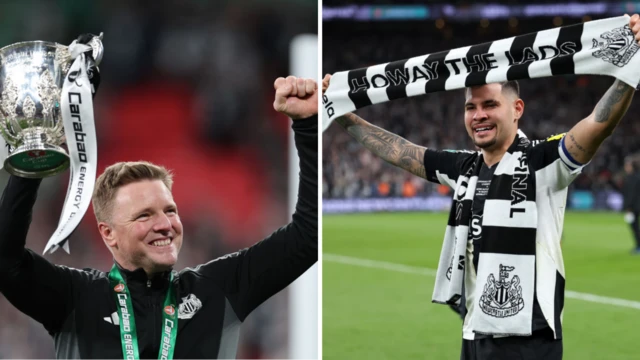 Eddie Howe and Bruno Guimaraes