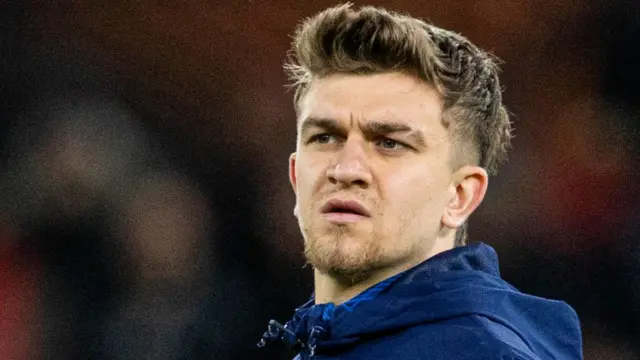 Rangers' Ridvan Yilmaz during a UEFA Europa League 2024/25 League Phase MD7 match between Manchester United  and Rangers at Old Trafford
