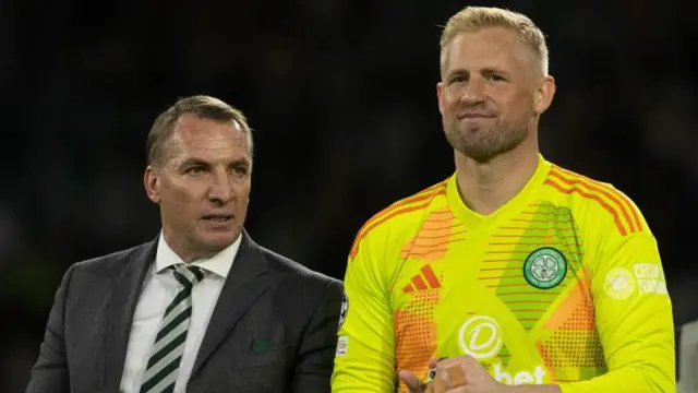 Brendan Rodgers & Kasper Schmeichel