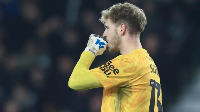 Portsmouth keeper Nicolas Schmid disappointed following their defeat to Derby County