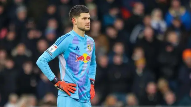 Leeds keeper Illan Meslier at Hull