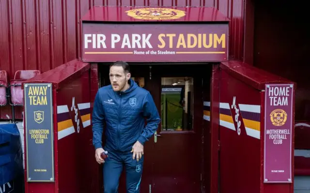 Livingston's Tom Parkes arriving at Fir Park.