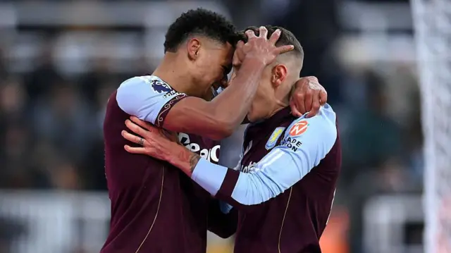 Villa players celebrate