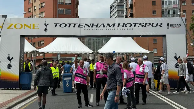 The Tottenham Hotspur fan zone in Bilbao