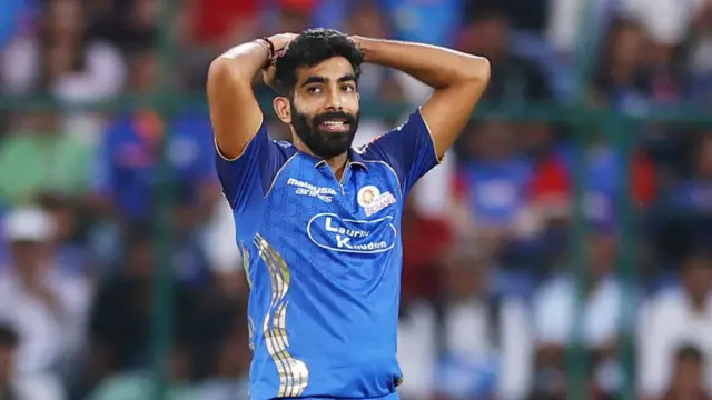 Jasprit Bumrah bowling for Mumbai Indians