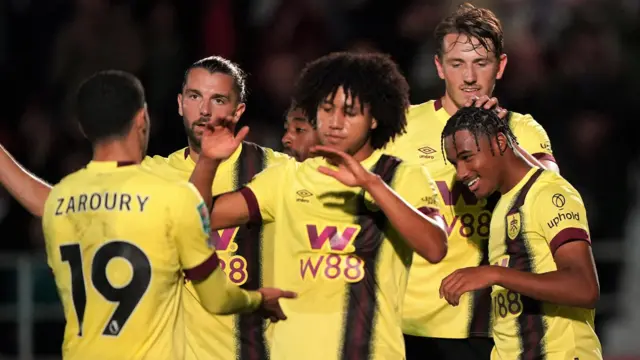 Burnley players celebrate