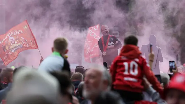 Arne Slot at the trophy parade
