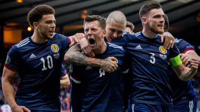 Scotland celebrate against Croatia at Euro 2020