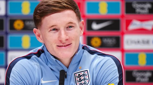 Elliot Anderson speaks at a news conference