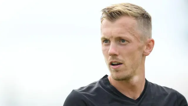 James Ward-Prowse of West Ham United looks on during a Pre-Season Friendly match between Dagenham & Redbridge and West Ham United at Chigwell Construction Stadium on July 20, 2024