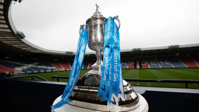 Scottish Cup trophy at Hampden Park