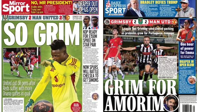 Daily Mirror and Express back page