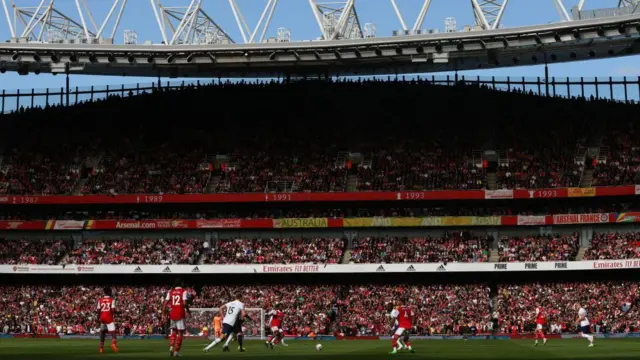 A general view of Emirates stadium during the match between Arsenal and Tottenham