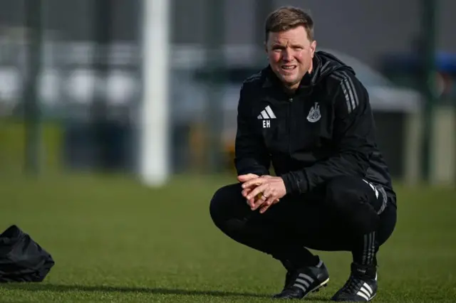 Eddie Howe during Newcastle training