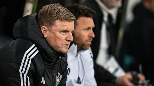 Eddie Howe looks on from the bench
