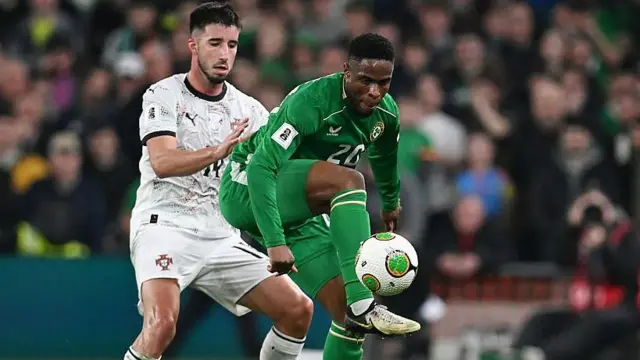 Chiedozie Ogbene in action against Portugal