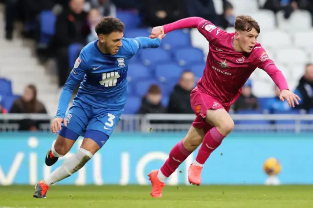 Sam Parker on ball v Birmingham City